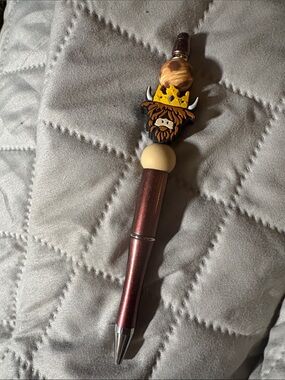 Novelty Viking King Decorative Pen in Metallic Burgundy